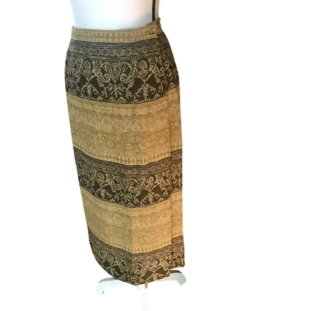 Jones New York Petite Silk Maxi Skirt Sz 10P